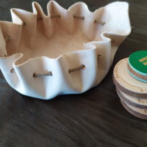 Jeu 3 palets Marron et 1 Maître dans bourse en cuir "le Mou"